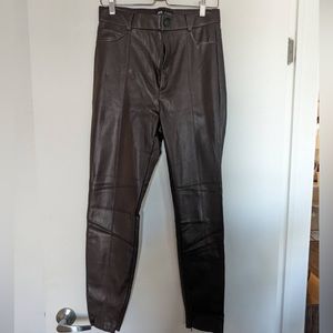 Zara leather pants in brown, size L